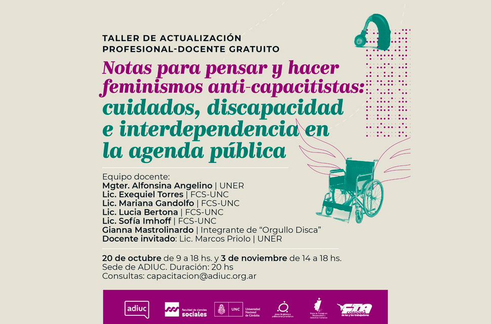 Taller de actualización profesional | Notas para pensar y hacer feminismos anti-capacitistas