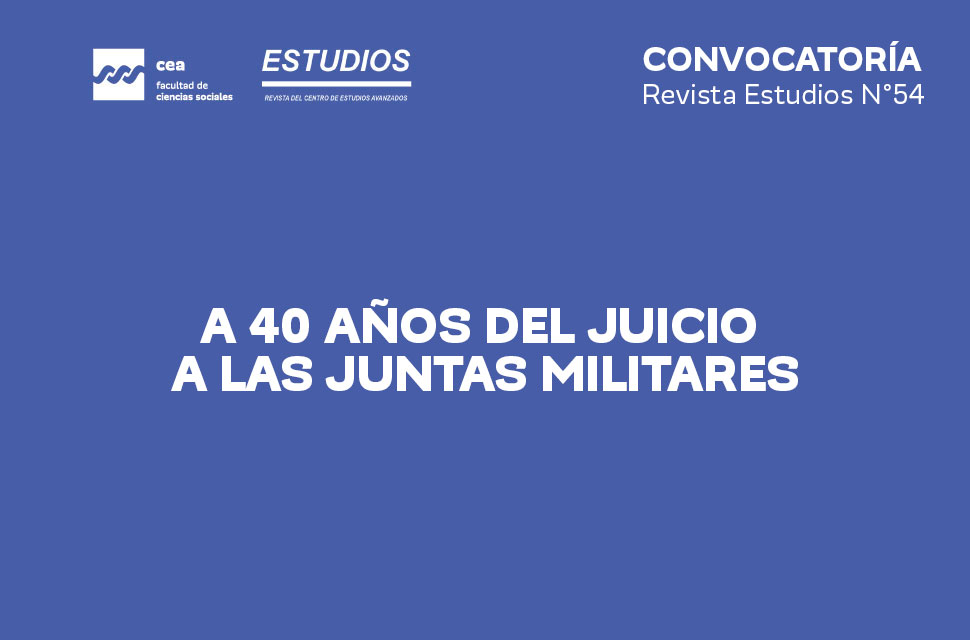 Revista Estudios | Convocatoria para publicar en el N° 54