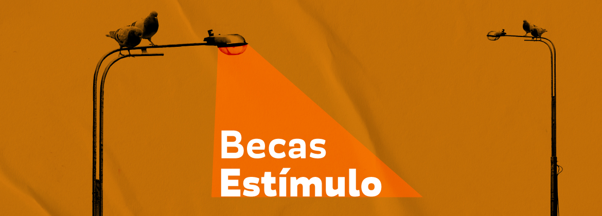 imagen de fondo naranja con textura de papel arrugado, dos faroles enfrentado con un par de palomas